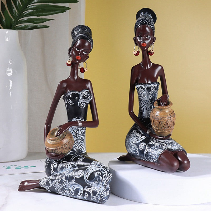 Retro African Resin Craft Ornament-KWB Lifestyle