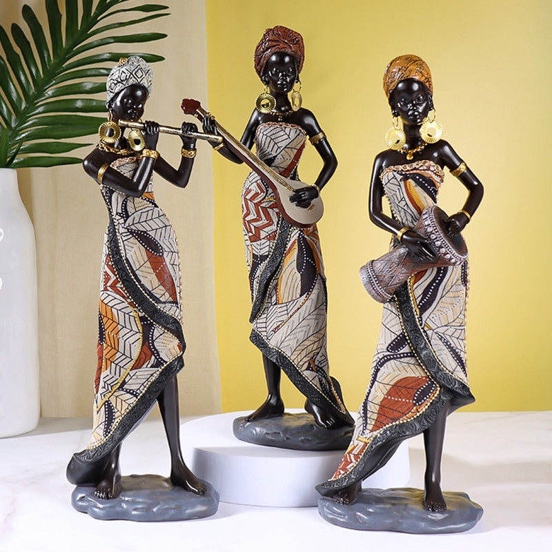 Retro African Resin Craft Ornament-KWB Lifestyle