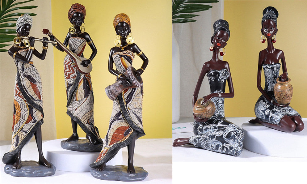 Retro African Resin Craft Ornament-KWB Lifestyle