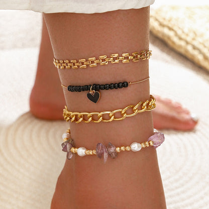 4pc/set Bohemia Shell Chain Anklet Sets-KWB Lifestyle