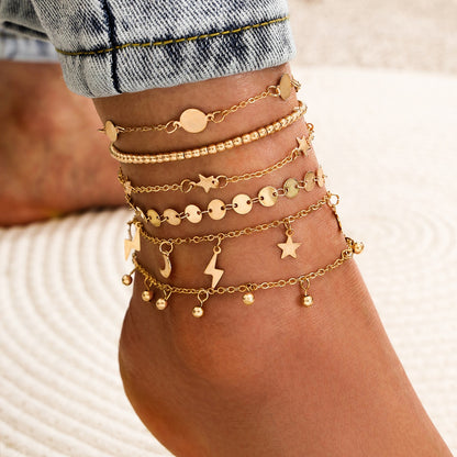 4pc/set Bohemia Shell Chain Anklet Sets-KWB Lifestyle