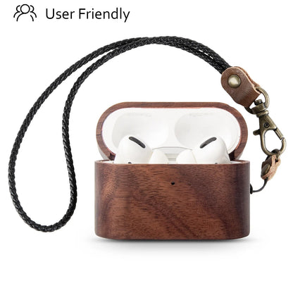 airpods pro case solid wood shell 