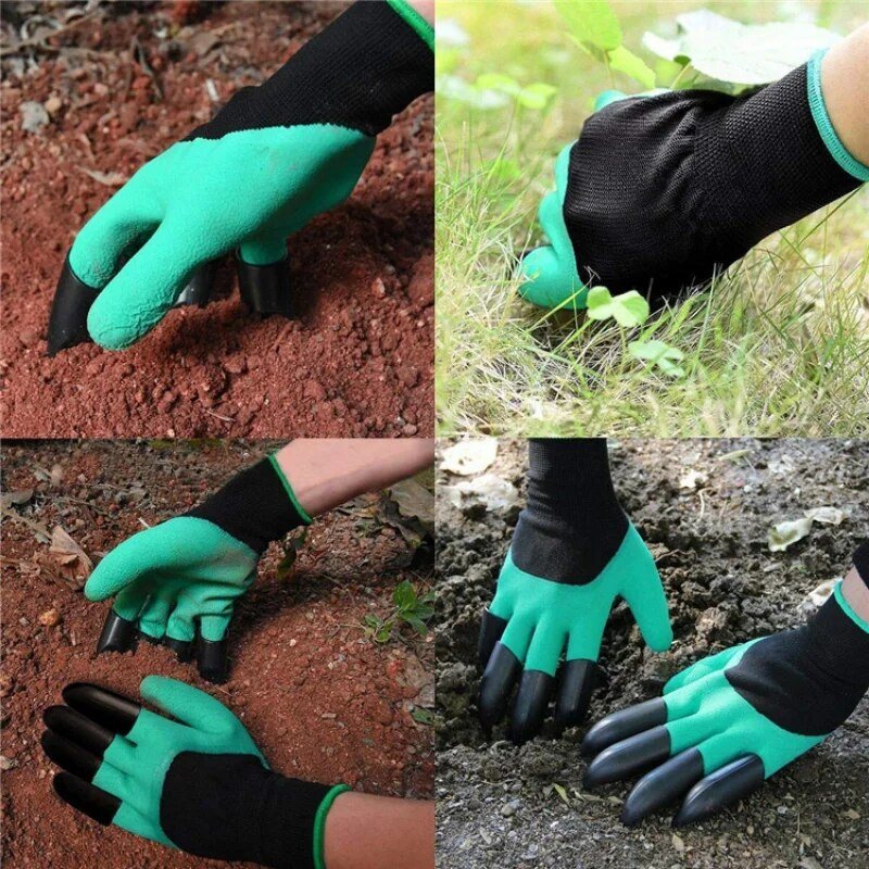 Garden - Garden Gloves With Single/Double Fingertips Claws Waterproof Gardening Working Gloves For Digging Planting Weeding Seed