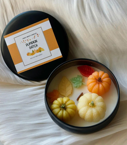 Eco-Friendly Soy Candle in Pumpkin-Themed Tin