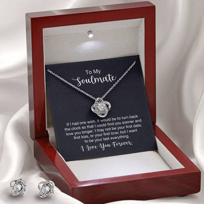 Jewelry - Eternal Bond: Love Knot Necklace & Earring Set