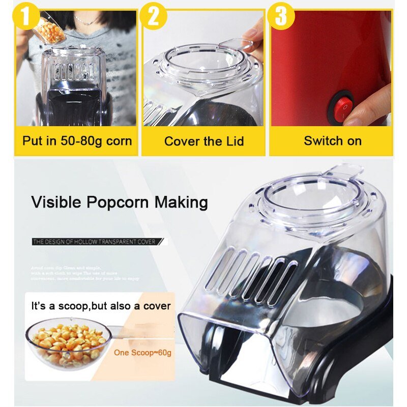 Home Hot Air Popcorn Popper