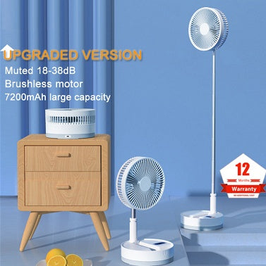 Portable Breeze: Rechargeable Folding Stand Fan For Anywhere, Anytime Use