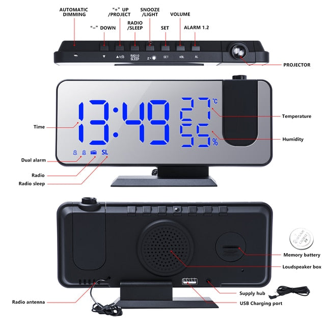 LED Digital Projection Clock-KWB Lifestyle