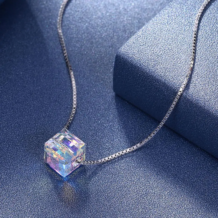 Crystal Clear Chic: The Cube Necklace for Effortless Elegance