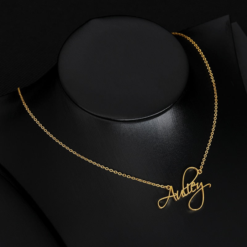 Custom Stainless Steel Name Necklace in Gold for Women